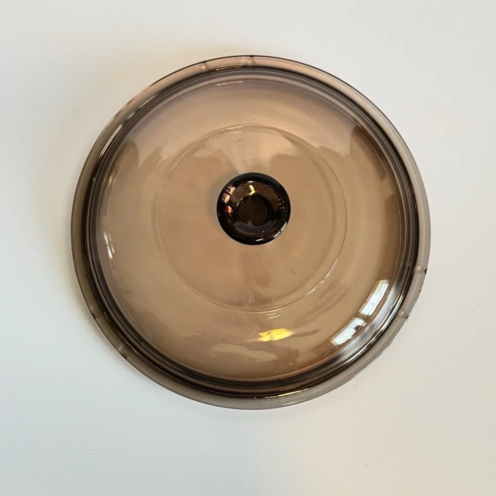 Vintage Pyrex Amber Brown Glass Lid V-1.5-C | 7